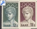 фото почтовой марки: СААР Коллекция  Олипийские игры 1956 год Михель 371-372