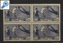 фото почтовой марки: Футбол Франция 1938 год Михель 427 Квартблок