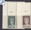 фото почтовой марки: СААР Коллекция  Олипийские игры 1956 год Михель 371-372 С полем