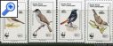 фото почтовой марки: Турецкий Кипр Птицы Коллекция 1990 год Михель 275-278 150TL с дефектом