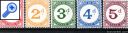 фото почтовой марки: Тристан и Кунья 1957 год Михель 1-5 Доплатные марки