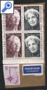 фото почтовой марки: Вырезка с конвертов Швеция Нобелевские лауреаты