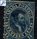 фото почтовой марки: Канада 1859 год Михель 15